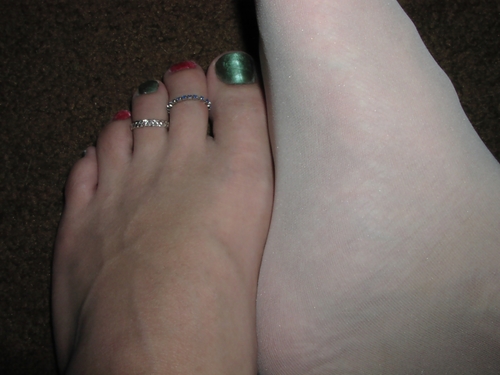 Foot and stockinged foot