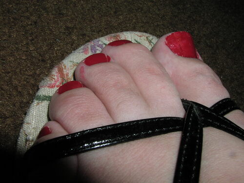 My lovely red toenails