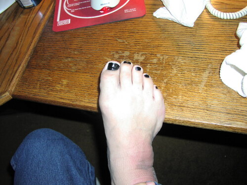 Trying black on my toe nails