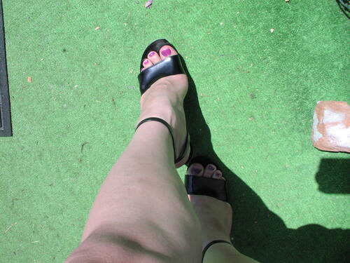 Walking in my black heels