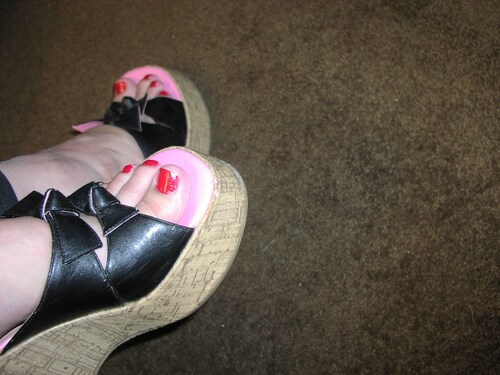 My toes in wedges