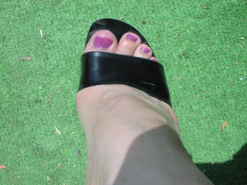 Closeup of my toes in heels