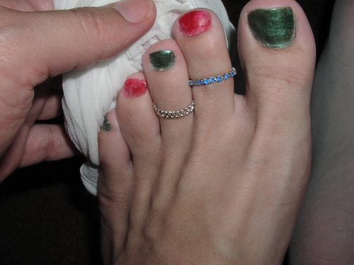 Lovely toes with rings