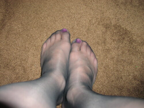 Stockinged feet all ready