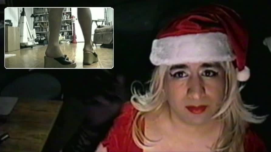 Transvestite Christmas Special in Black Stockings